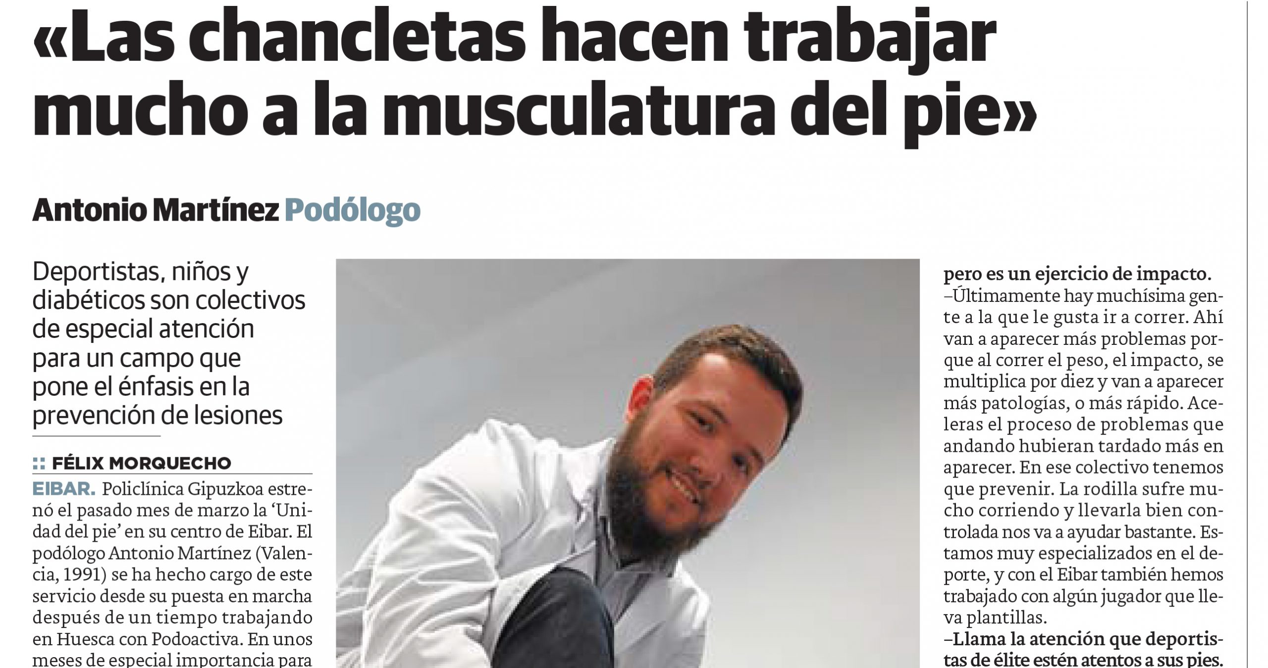 diario_vasco_podoactiva_entrevista_antonio_martinez_eibar_podologia_unidad_del_pie_portada